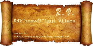 Rózsavölgyi Vilmos névjegykártya