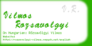 vilmos rozsavolgyi business card
