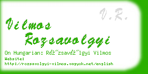 vilmos rozsavolgyi business card